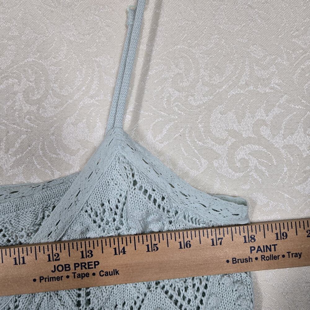 Aéropostale Crochet Tank XL Aqua Knit Cami Button Front Coquette Soft Girl - Picture 10 of 12